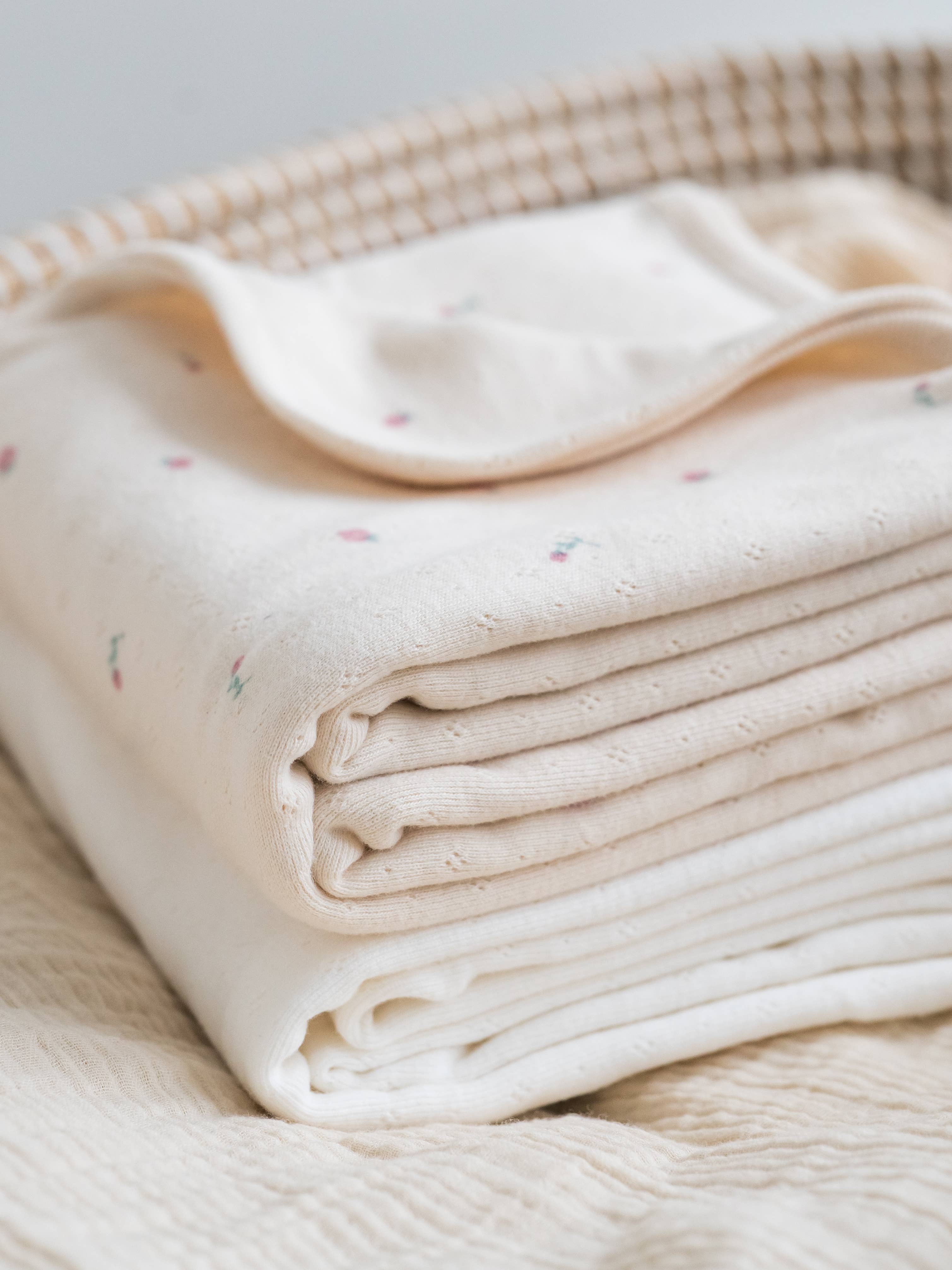 Baby Blanket - Pointelle Cotton - Coconut