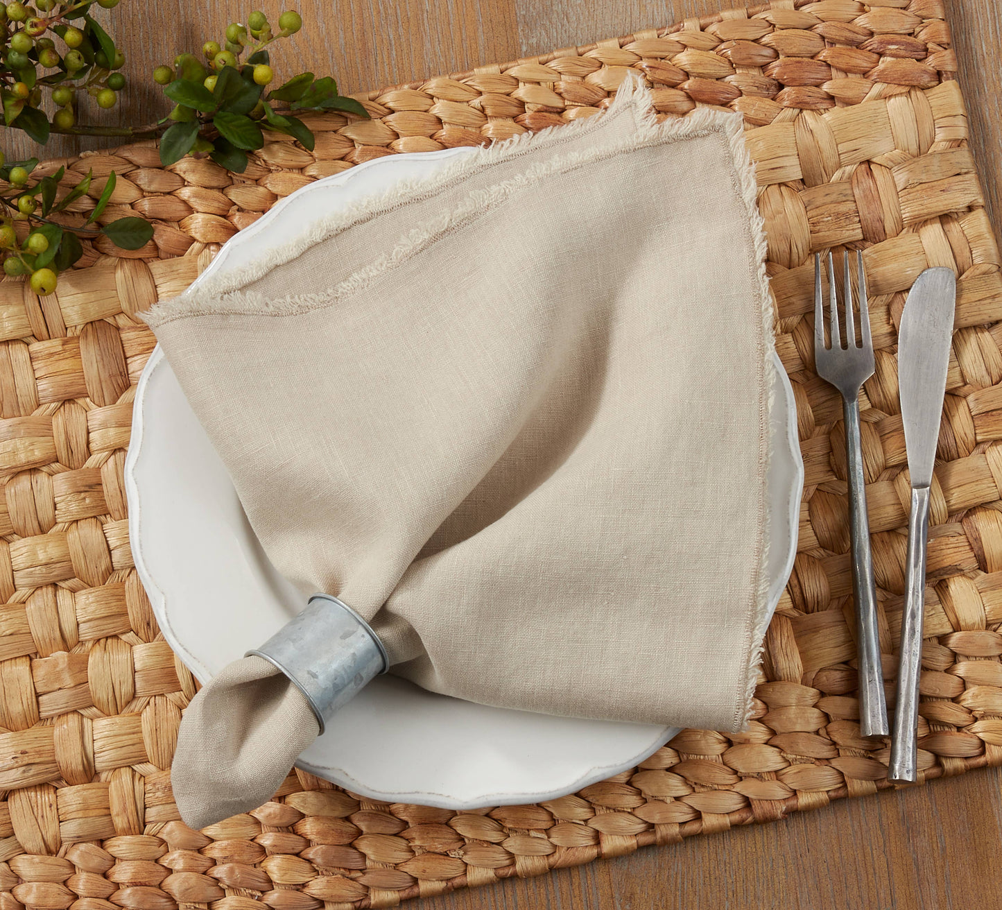 Stonewashed Black Linen Dinner Napkin
