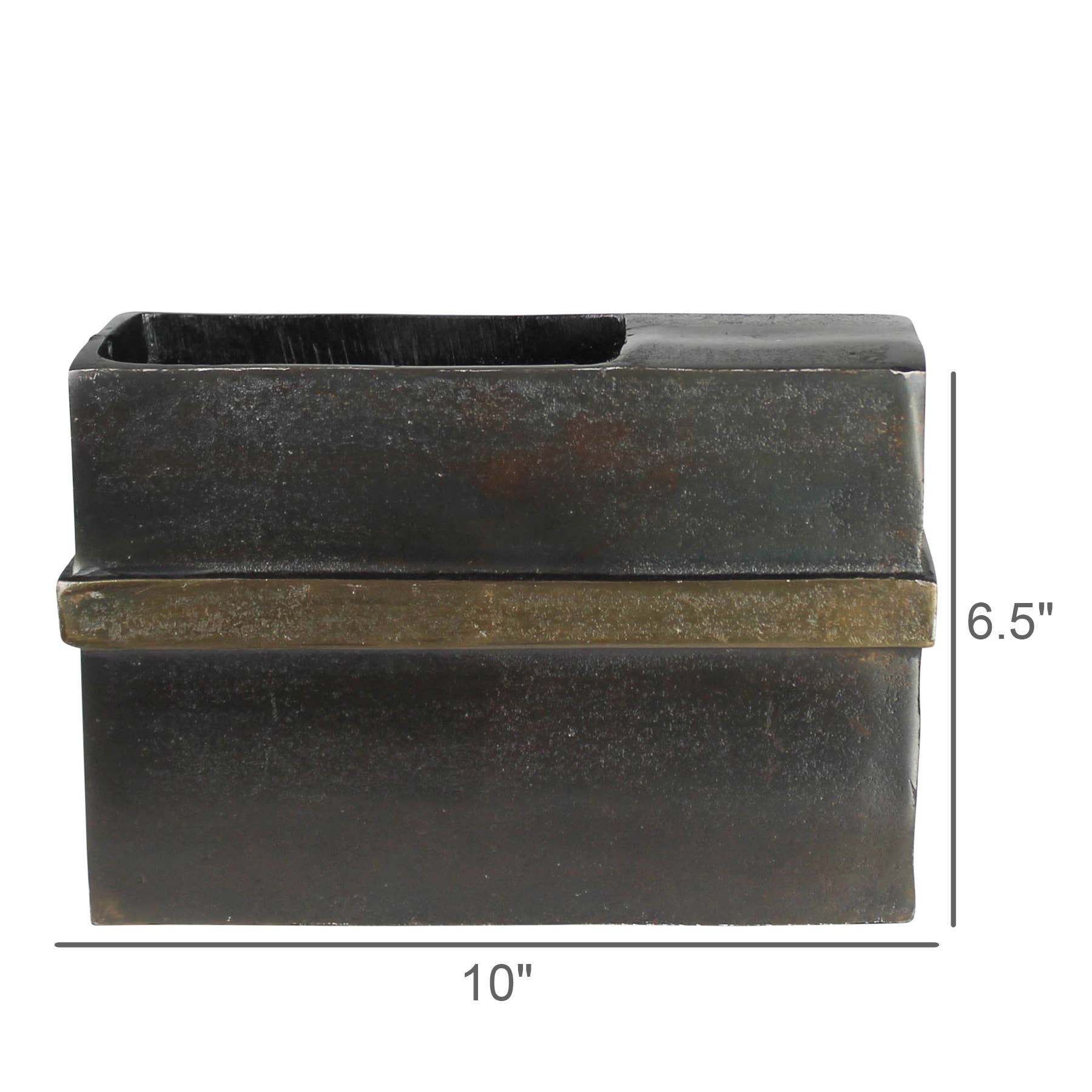 Bronze & Brass Rectangular Vase
