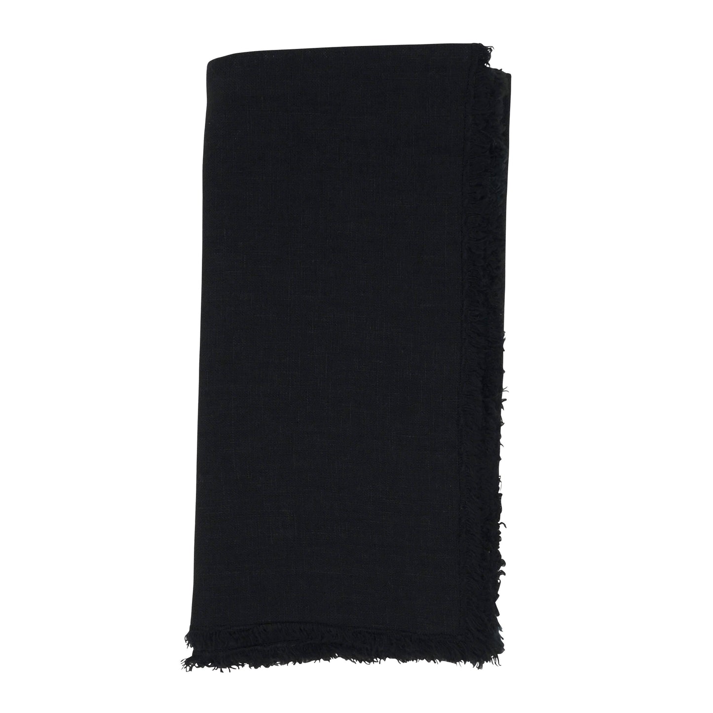 Stonewashed Black Linen Dinner Napkin