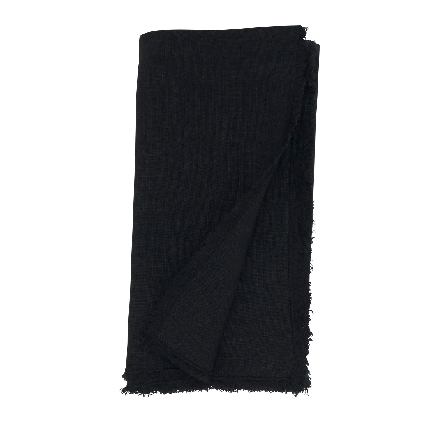 Stonewashed Black Linen Dinner Napkin