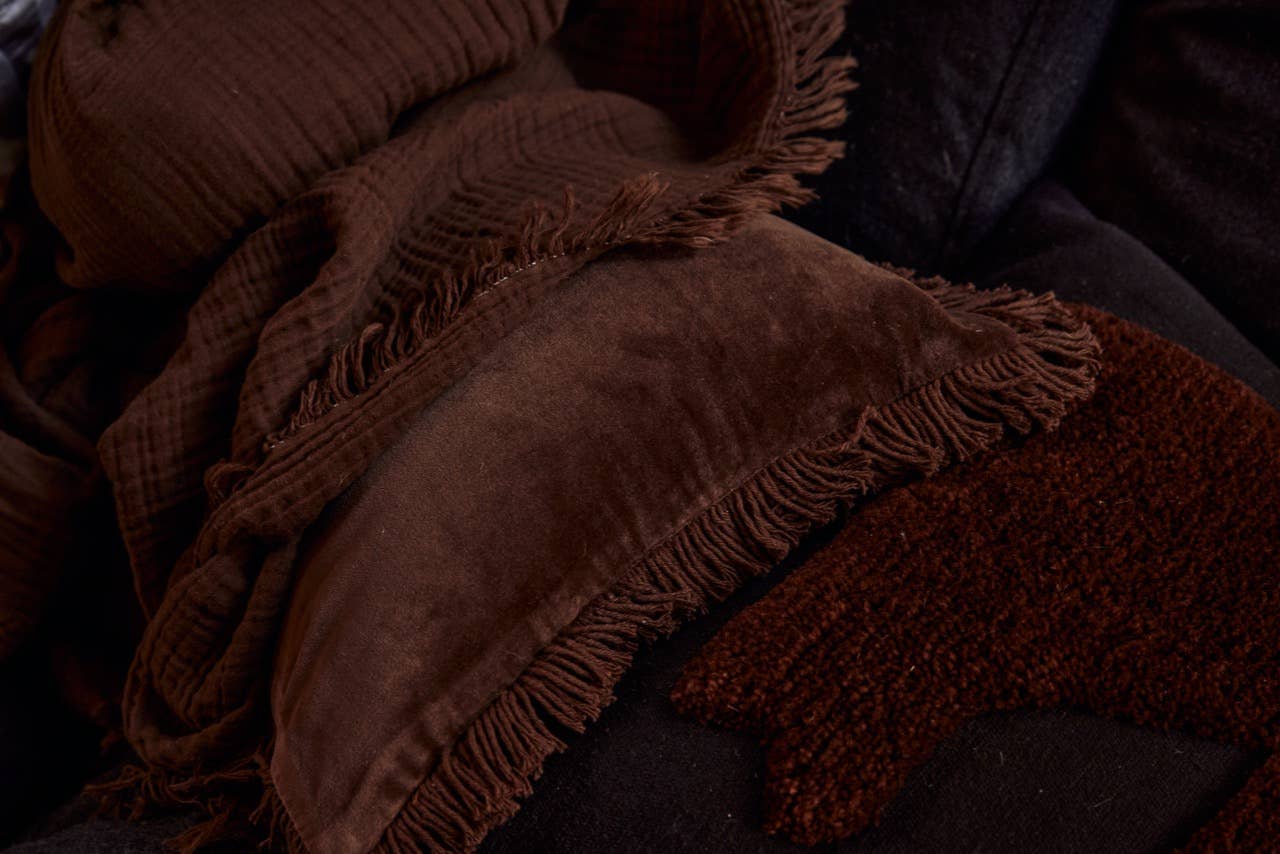 Chocolate Velvet Lumbar Pillow
