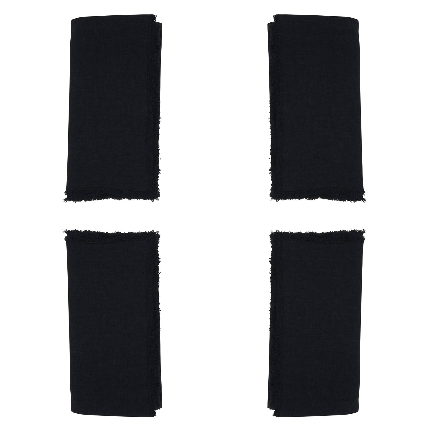 Stonewashed Black Linen Dinner Napkin