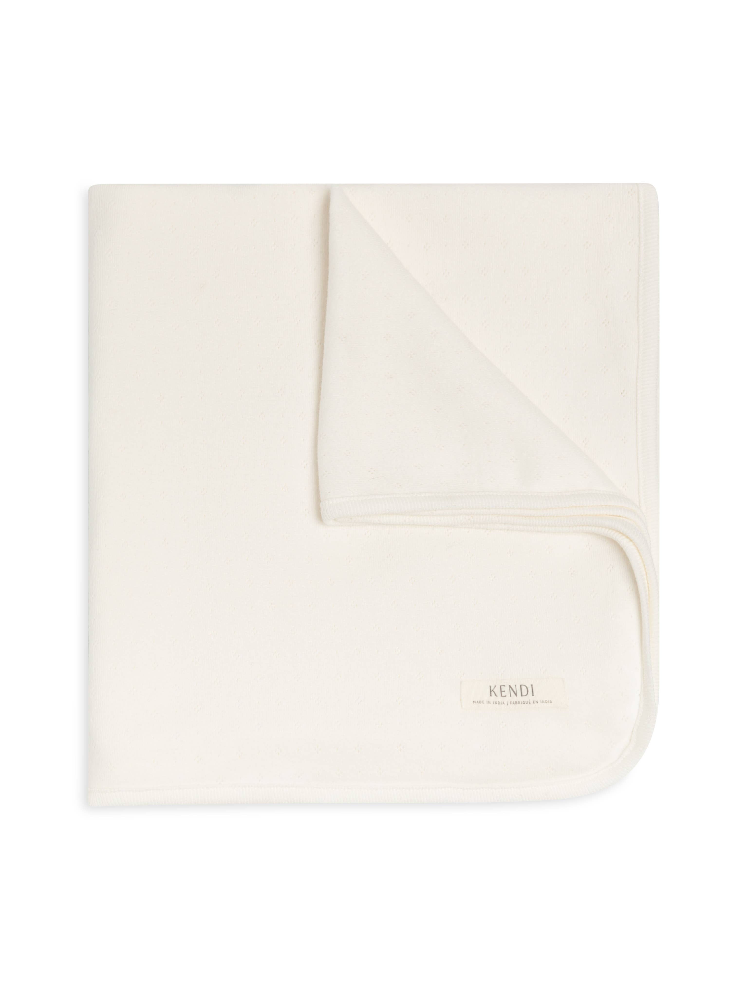 Baby Blanket - Pointelle Cotton - Coconut