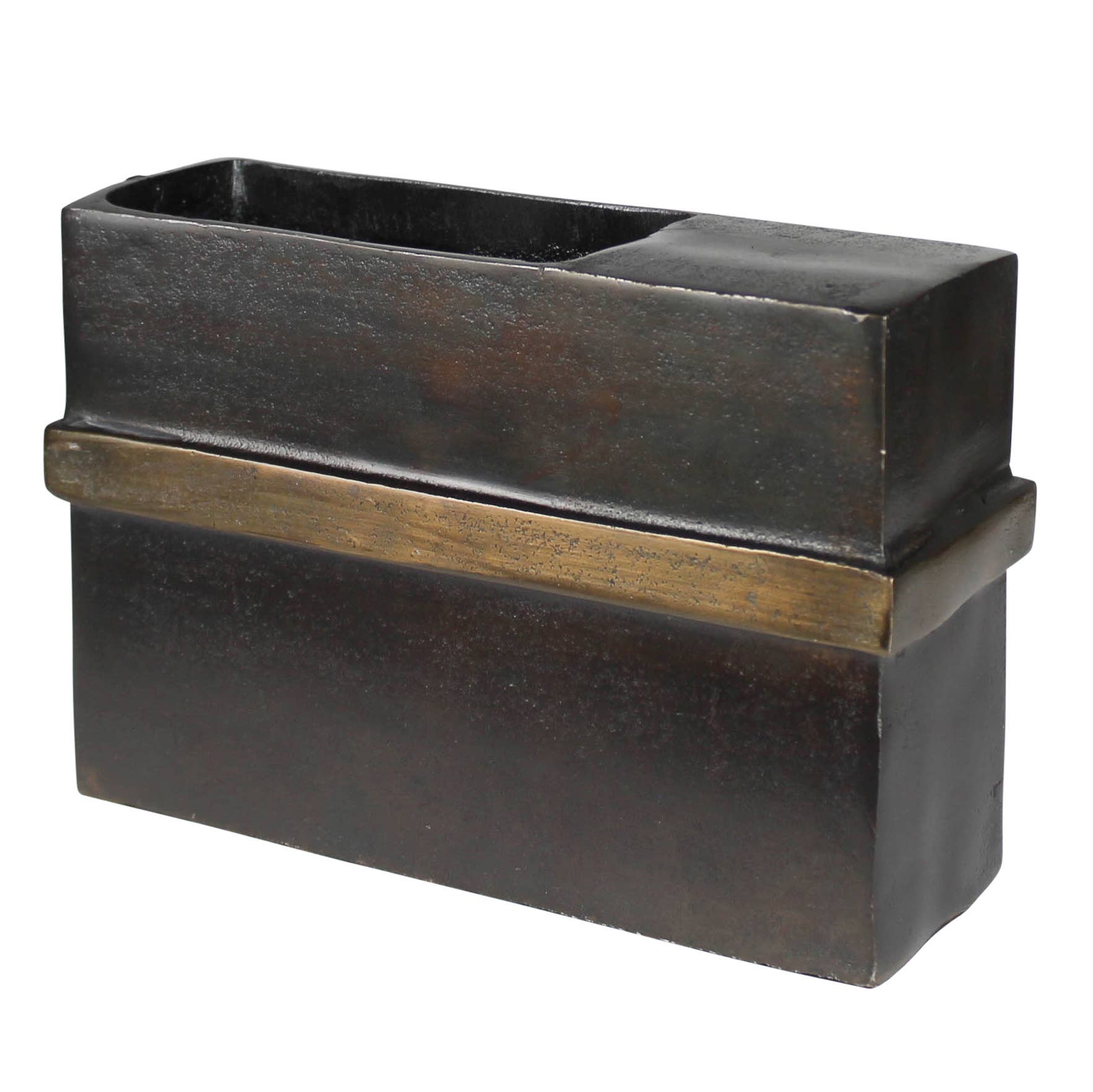 Bronze & Brass Rectangular Vase